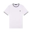Heren T-shirts Fred Perry M1588.WHITE/BLACK. Direct leverbaar uit de webshop van www.vipshop.nl/.