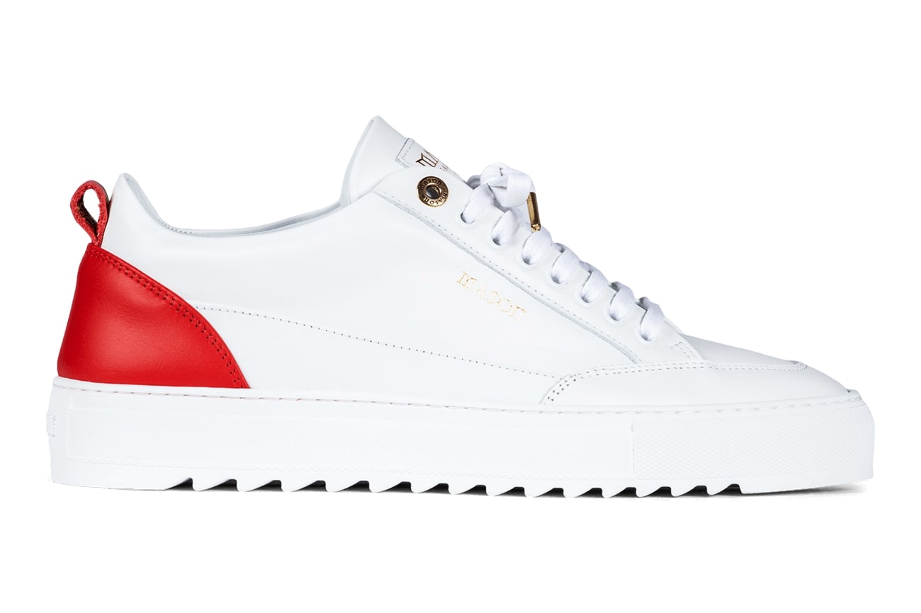 Heren Schoenen Mason Garments TIA LEATHER.WHITE/RED. Direct leverbaar